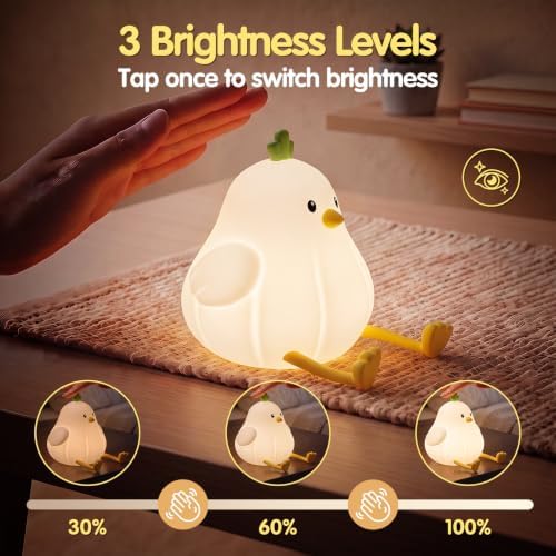 Bird Silicone Night Light for Kids, Cute Squishy LED Lamp Gift