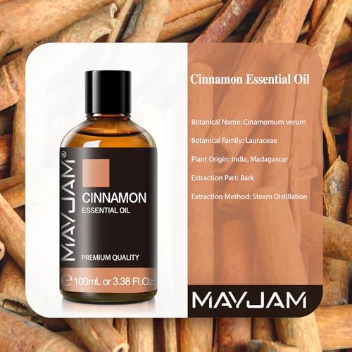 MAYJAM Cinnamon Essential Oil for Diffuser Soap Candle Making, 3.38FL.OZ