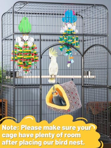 MEWTOGO Medium Winter Warm Bird Nest House with Support Board for Cage