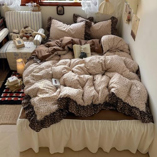Vintage Duvet Cover Set 3 Pcs,Twin Size 68"×86" Comforter Cover