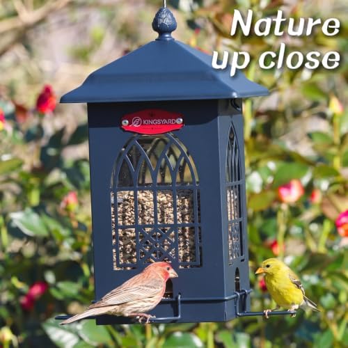 Kingsyard 5 Lbs Squirrel Proof Bird Feeders with Weight-Activated Perches