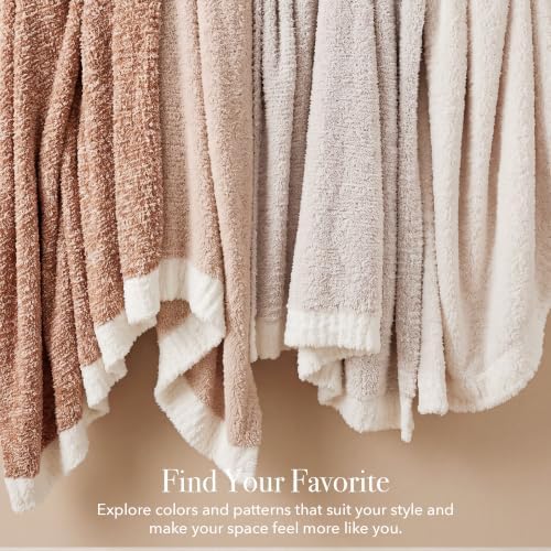 Monbix Soft Throw Blanket for Couch-Cozy Reversible Knitted Blankets
