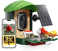 Smart Bird Feeder with Camera, 3K HD Live Stream, AI Species Identification, Solar Powered, Instant Motion Alerts, IP65 Weatherproof Outdoor Gifts for Bird Lovers, Green