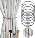 6Pcs Magnetic Curtain Tiebacks Modern Handmade Rope Curtain Tie Backs Grey