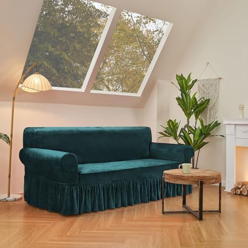 NICEEC Love Seat Couch Covers Loveseat Covers Universal Cover with Skirt