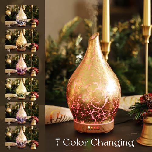 Porseme Essential Oil Diffuser 150ml Handmade Glass Diffuser 6H Runtime