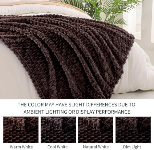 Exclusivo Mezcla Large 3D Fleece Throw Blanket for Couch, Coffee