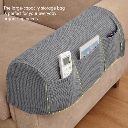 SUBRTEX Stretch Couch Arm Covers Set of 2, Non-Slip Sofa Armrest Slipcovers
