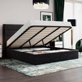 SHA CERLIN King Size Lift Up Hydraulic Storage Bed Frame Black