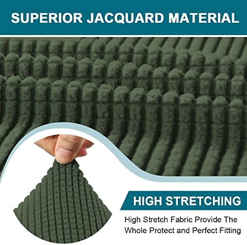 Turquoize T Cushion Chair Slipcover Armchair Slipcover for Living Room Stretch Sofa Couch Cover Soft Armchair Cover Furniture Covers with Individual T Cushion Seat Covers (Chair, Bronze Green)