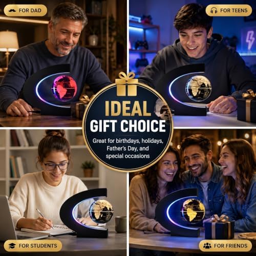 Magnetic Levitation Floating Rotating World globe for children With Colored Lamp And Touch Switch For Men Boss Cool home/Office Decor unique Gifts Or Kids Desk Tech accessories Gadget teenage Toys