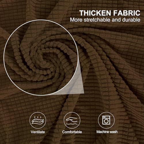 2 Pieces Stretch Chair Cover For Sofa Slipcover, 1 Seat, Brown