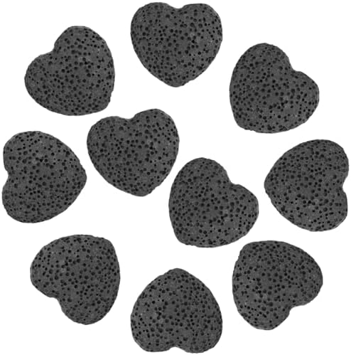 10 PCS Rock Essential Oil Diffusers, Heart Shape Lava Rock Stone Diffuser, Black Lava Rock Diffuser, Pocket Stone Diffuser for Home, Offices, Cars, Yoga, Sauna, SPA