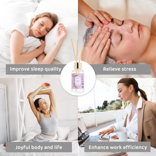 Airkeep Reed Diffuser Set, 3 Pack Lavender Garden Wild Mint&Eucalyptus Forest Mist Fragrance Oils for Home, Long Lasting Aroma with Reed Sticks for Bedroom, Bathroom, Living Room & Office