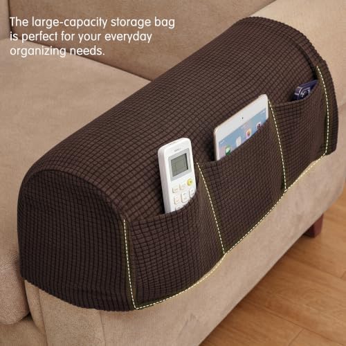 SUBRTEX Stretch Couch Arm Covers Set of 2, Non-Slip Sofa Armrest Slipcovers