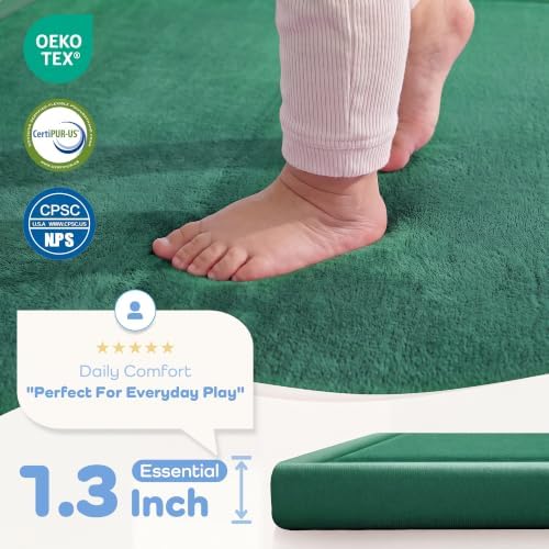 1.3" Thick Baby Play Mat for Floor,39x59 Memory Foam Tummy Time Mat