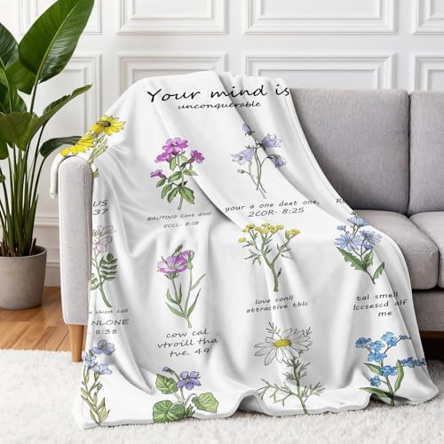 Christian/Inspirational/Religious/Spiritual/Birthday Gifts for Women/Adults, First Holy Communion Gifts for Girls, Soft Throw Blankets for Women 40"x 50"