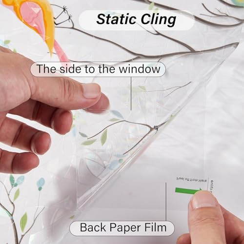 Ranzdn Window Privacy Film, Stained Glass Static Cling, 17.5" x 78.7"