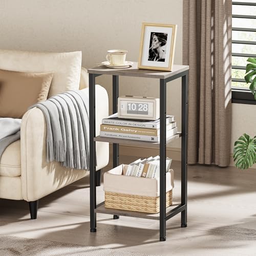Asgolion 30 Inch Tall Side Table, Small End Table with Adjustable Shelf
