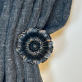 LOPGT Set of 2 Vintage Curtain Holdbacks Wall Mounted with Screws, Black
