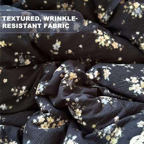 Twin Size Floral Duvet Cover Set 3 Pcs,Vintage Bedding 68"×86"