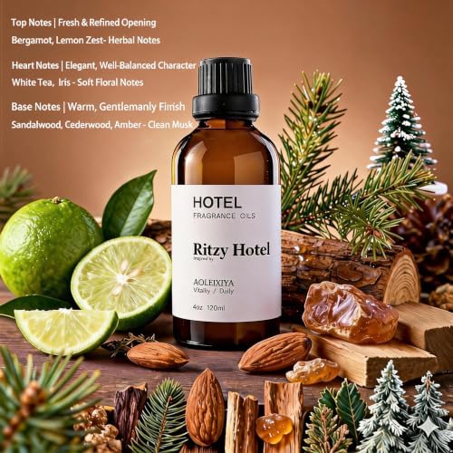 Hotel Essential Oil Collection Waterless Diffuser Oil - Premium Fragrance Oil for Ultrasonic Diffusers and Crafting - 4 Fl Oz