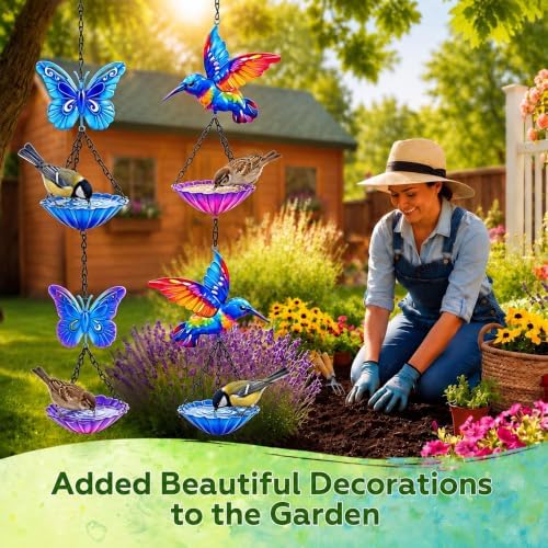 2 Pcs Mini Hanging Bird Bath, Bee Water Station, Butterfly & Hummingbird