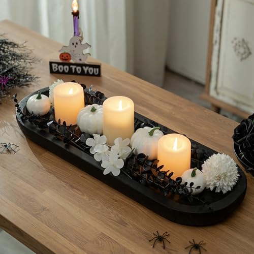 Hanobe Extra Large Wood Decorative Bowl for Table Centerpiece, 25.5" Black