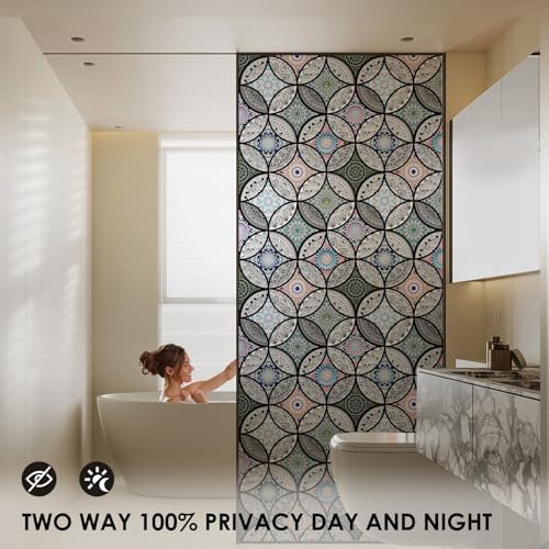 DKTIE Static Cling Decorative Window Film Easy to Install 35.4" x 78.7"