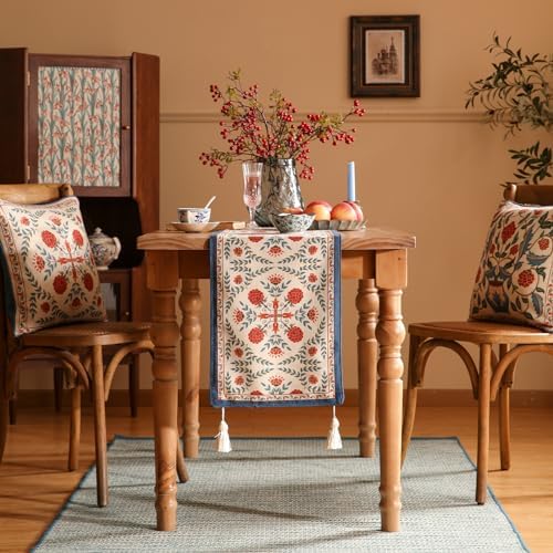 patdrea Designer French Elegant Floral Table Runner,12"X118"
