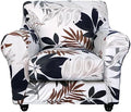 SearchI Stretch Sofa Cover Printed Couch Covers, Floral Pattern 2 Piece Armchair Slipcover with Separate Chair Cushion Cover, Washable Furniture Protector for Living Room(Armchair, Maple Leaf)