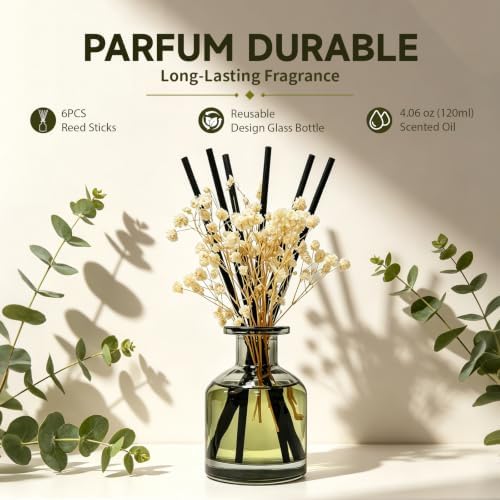 Brakula Reed Diffuser Set, Bamboo Scent, 4.06 fl oz Essential Oils