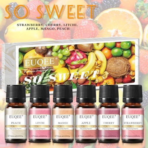EUQEE 6PCS Premium Fruit Fragrance Oil Gift Set for Soap Making-So Sweet