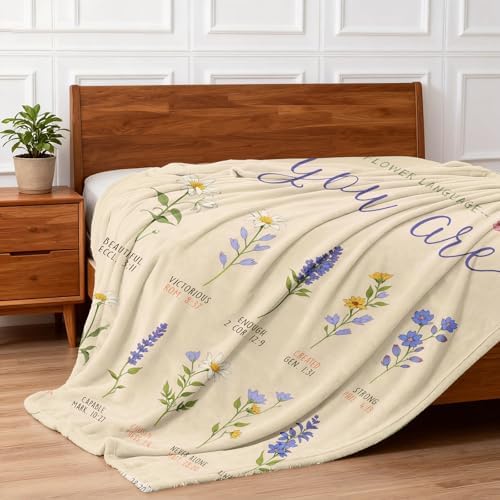 Christian/Inspirational/Religious/Spiritual/Birthday Gifts for Women/Adults, First Holy Communion Gifts for Girls, Soft Throw Blankets for Women 40"x 50"
