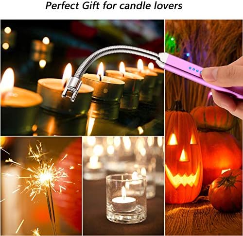 MEIRUBY Electric Candle Lighter, Valentine's Day Gifts for Women Mom Men Wife, USB Arc Rechargeable Windproof Long Lighter for Candle BBQ Birthday Housewarming Gift Idals