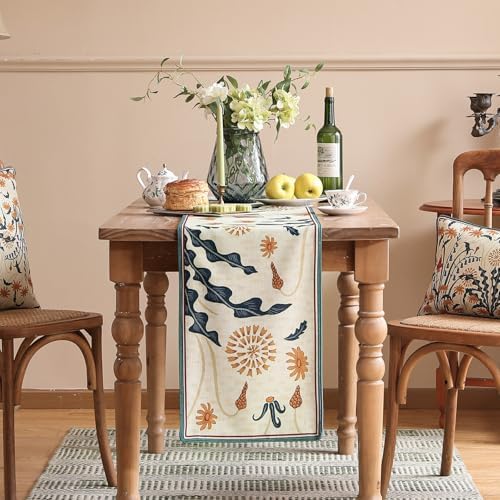 bilin gaier Designer French Elegant Long Table Runner,102"x12"