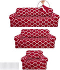 Peryiter 3 Pcs Red Couch and Loveseat Sofa Covers,3 Size