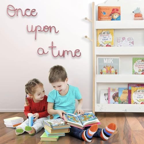 Once Upon A Time Sign Nursery Wall Decor Reading Knitted Wire Word Sign
