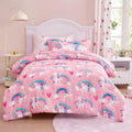 Joiedomi Kids Comforter Set Bedding Set for Boys Girls Super Soft Microfiber Bed in a Bag with Comforter Sheets Pillowcase Sham, Pink Unicorn Rainbow, Twin