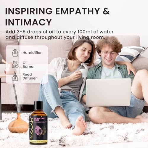 MAYJAM Moroccan Rose Fragrance Oil Essential Oils for Diffusers, 3.38FL.OZ