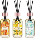 Reed Diffuser Set of 3 Pack, Linen Vanilla Citrus Scented Oil Diffuser with 15 Sticks, Reed Diffusers for Home, Bathroom Air Freshener, 1.7 Fl.oz Each, Total 5.1 Oz