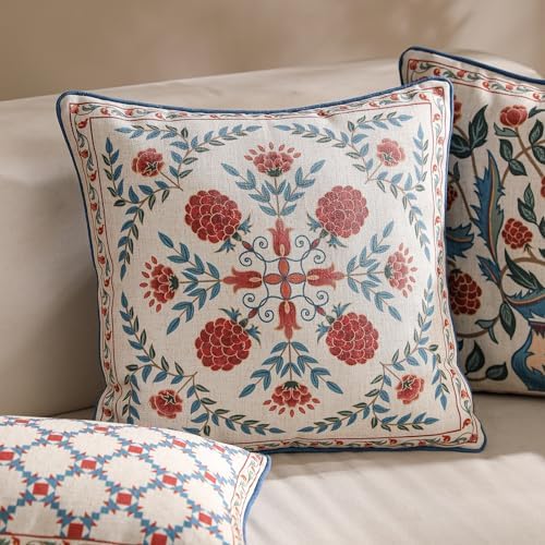 patdrea Designer French Vintage Throw Pillow Cover,18"x18",Set of 2