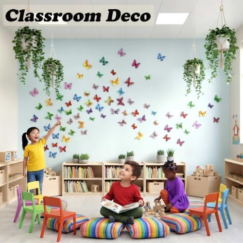 OPSEAM 3D Butterfly Wall Decor Butterfly Decorations Stickers with Magnets