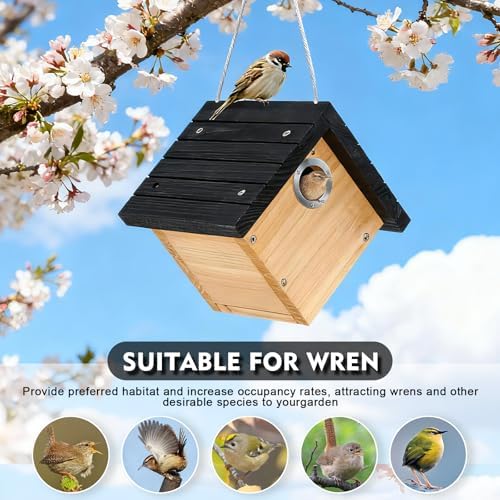 Gtongoko Hanging Wren Bird Houses for Outside with 1-1/8" Entrance 1 Pack