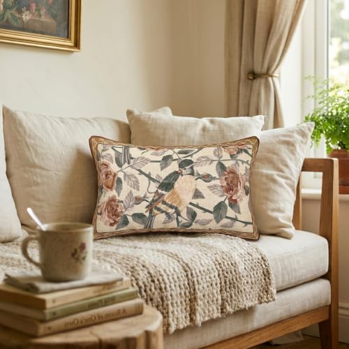 patdrea Designer Vintage French Lumbar Throw Pillow Cover,12"x20"