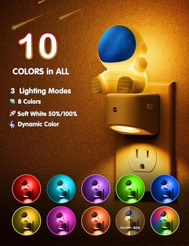 L LOHAS LED Night Light for Kids, 3D Space Night Light Plug in