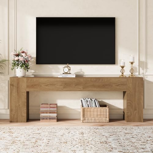 Epecoya 94.5-Inch Console Tables for Entry Way, Natural Oak Brown