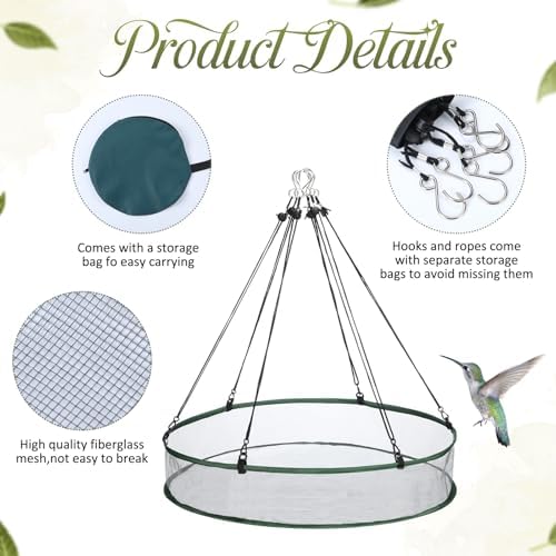 FoldTier 1 Piece Bird Seed Catcher Tray Hanging Round Mesh,24 Inch