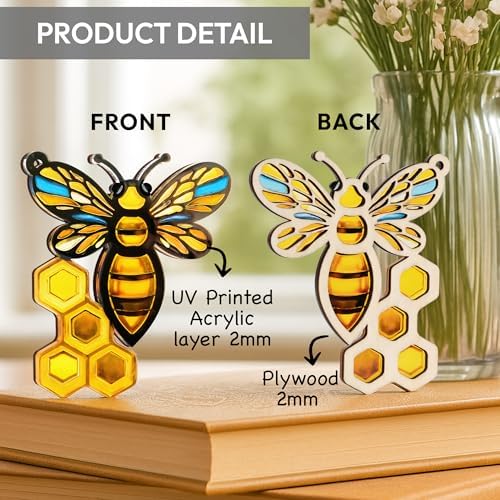 Bumble Bee Gifts for Women, Bee Window Hanging Ornament with Story Card