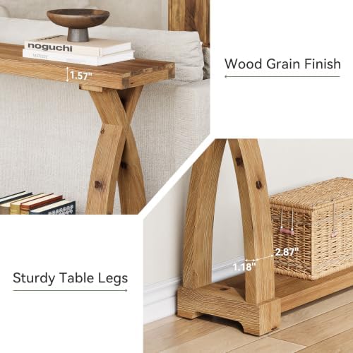 Wood Console Table for Entryway, 63" Entryway Table with Storage